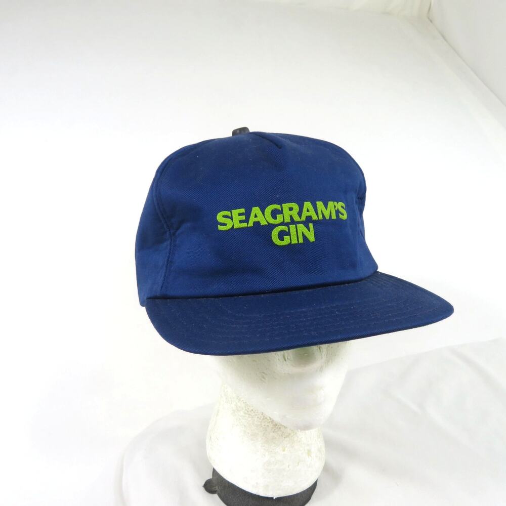 Seagram's Gin Trucker Hat Blue Green Snapback 1980s